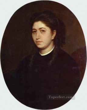 黒いベルベットを着た若い女性の肖像 民主党のイワン・クラムスコイ Oil Paintings